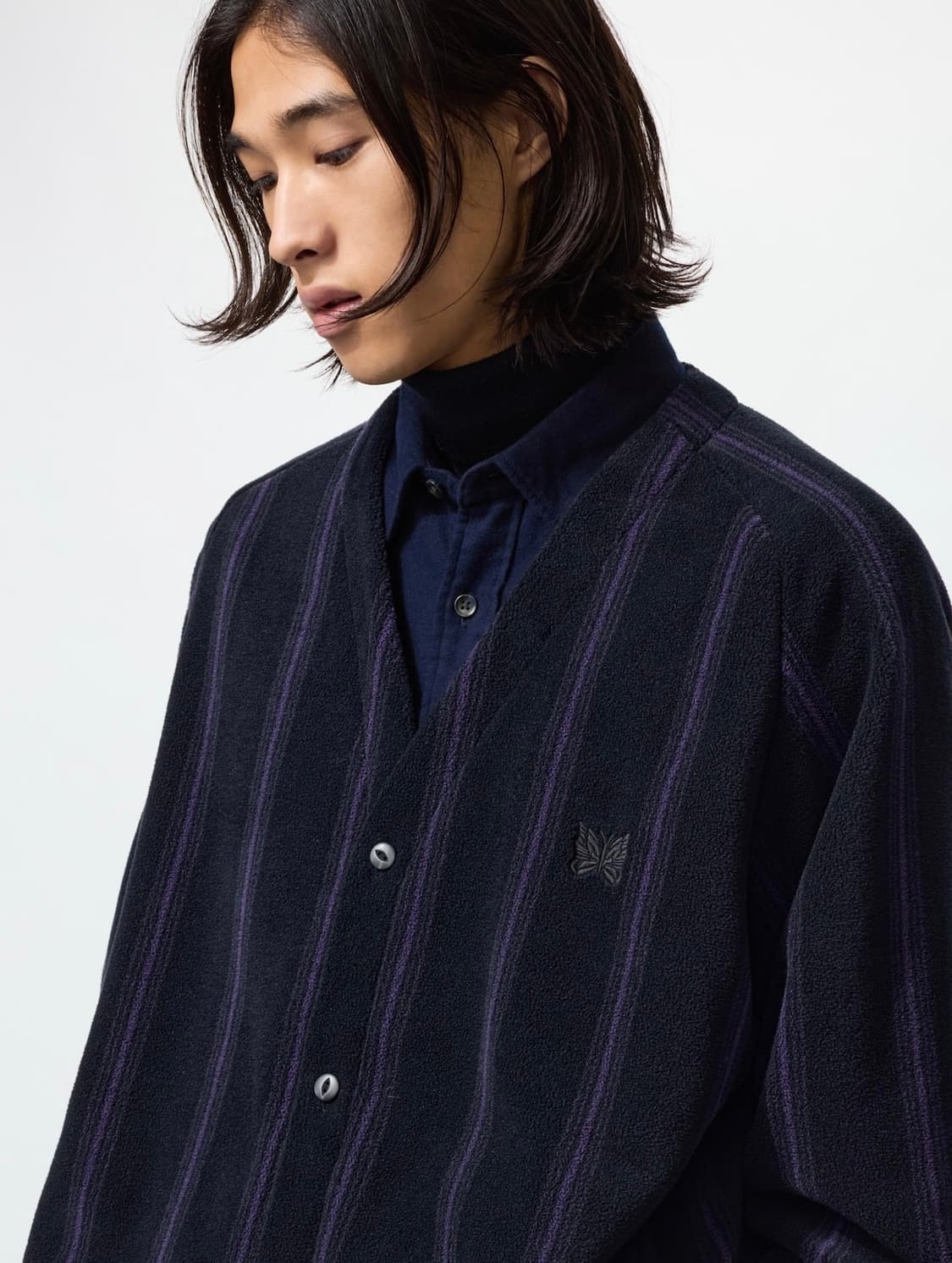 유니클로 니들스 콜라보 후리스오버사이즈가디건 (블랙/L사이즈) 상품이미지2