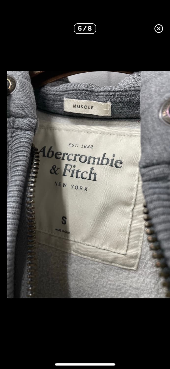 아베크롬비앤피치 아치로고 그레이 후드집업 A2995 상품이미지5