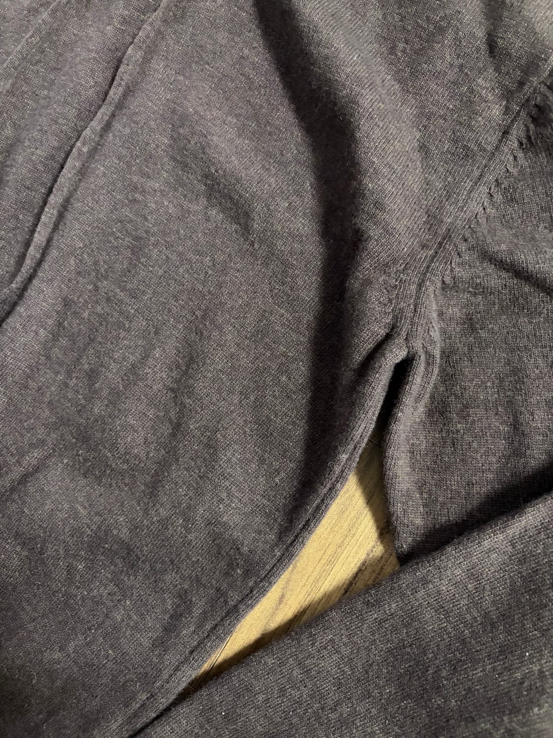 Plain Knit Hoodie Brown 상품이미지5