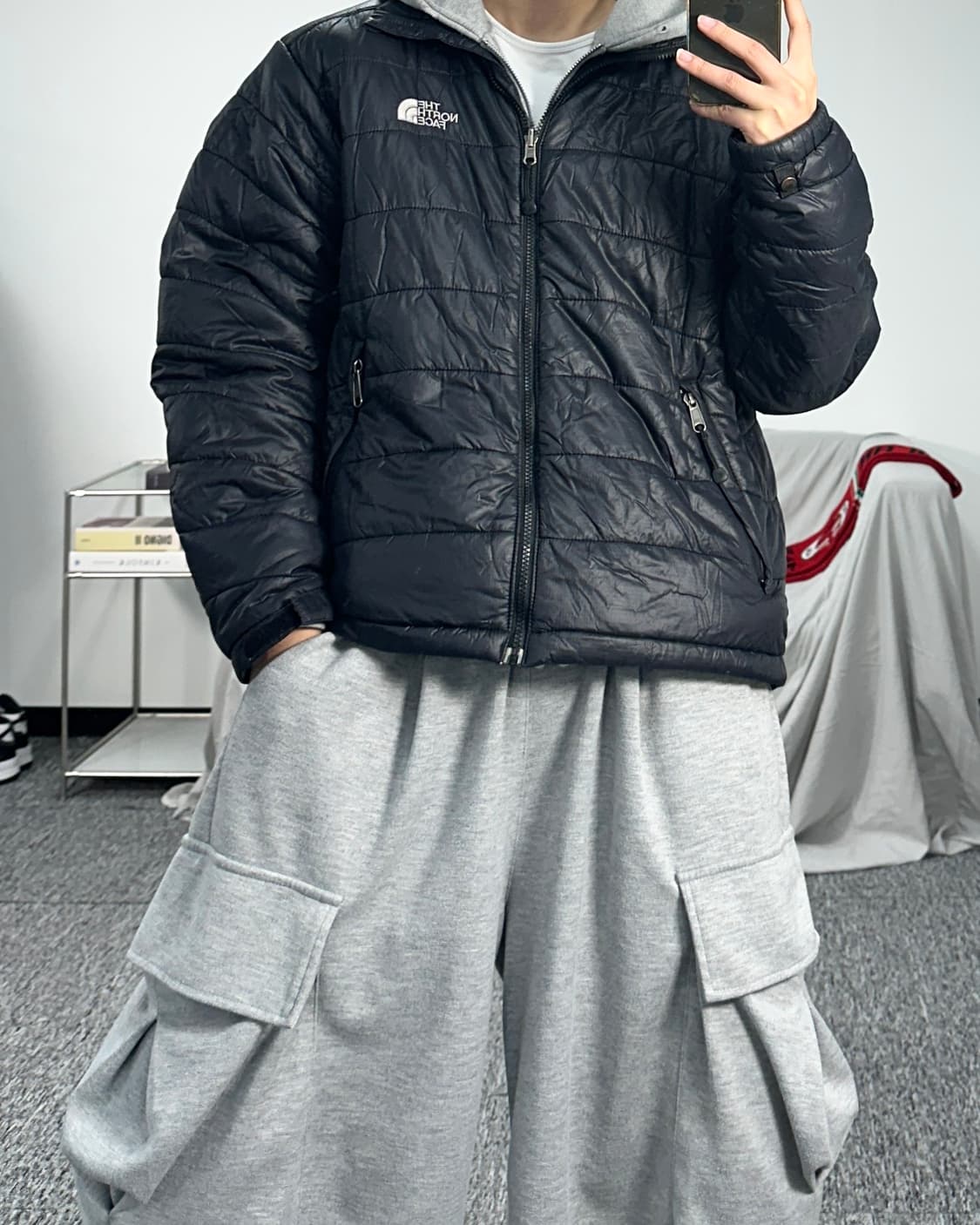 노스페이스 유광 경량패딩 L 상품이미지3