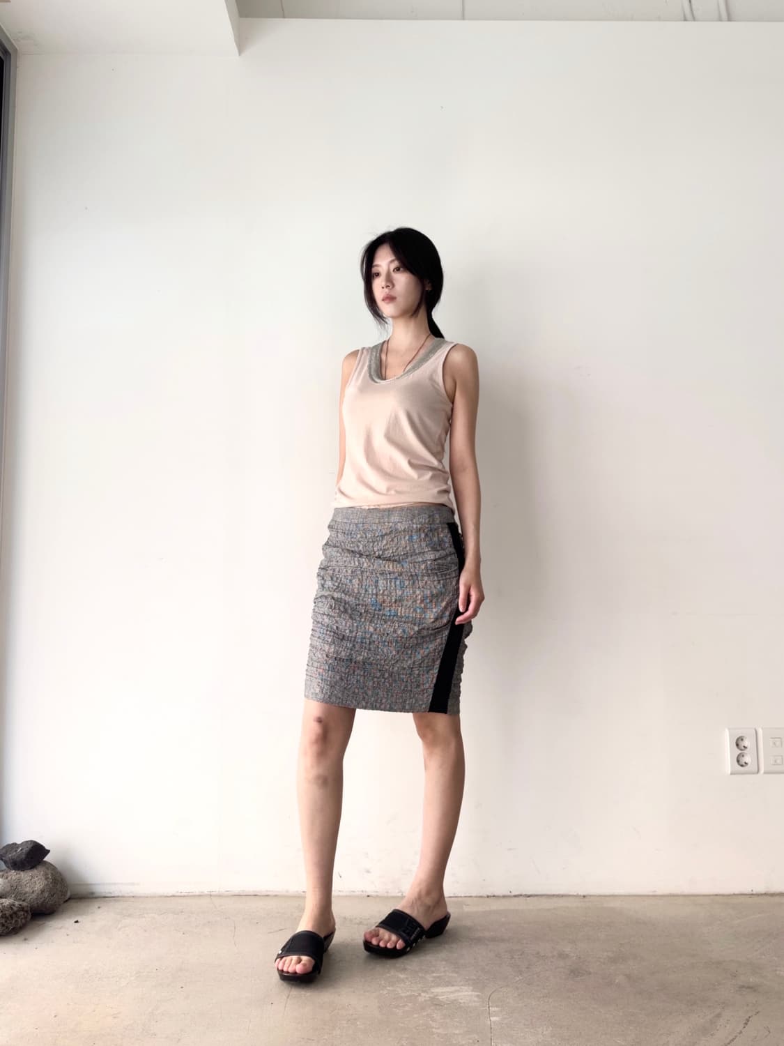 MICHAA Shirring side tencel skirt 상품이미지7