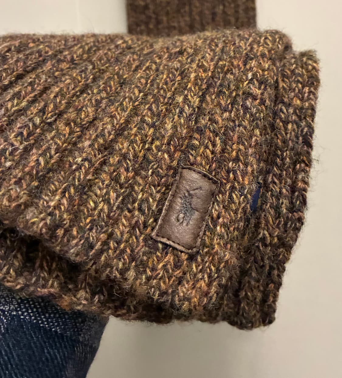 POLO 폴로랄프로렌 가죽패치 램스울 머플러 목도리 상품이미지5