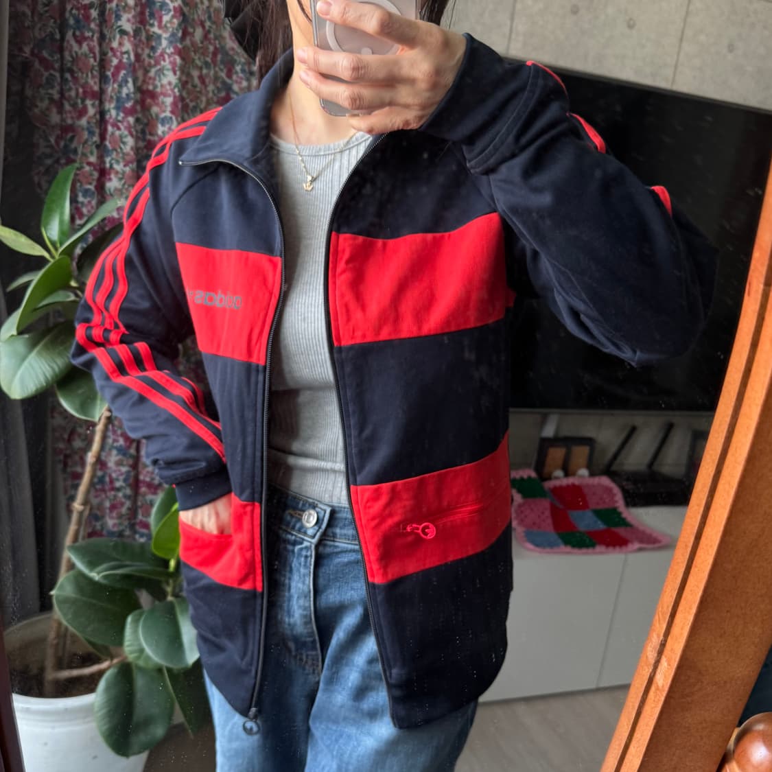 아디다스 베켄바우어 포켓 져지 네이비 다홍 상품이미지4