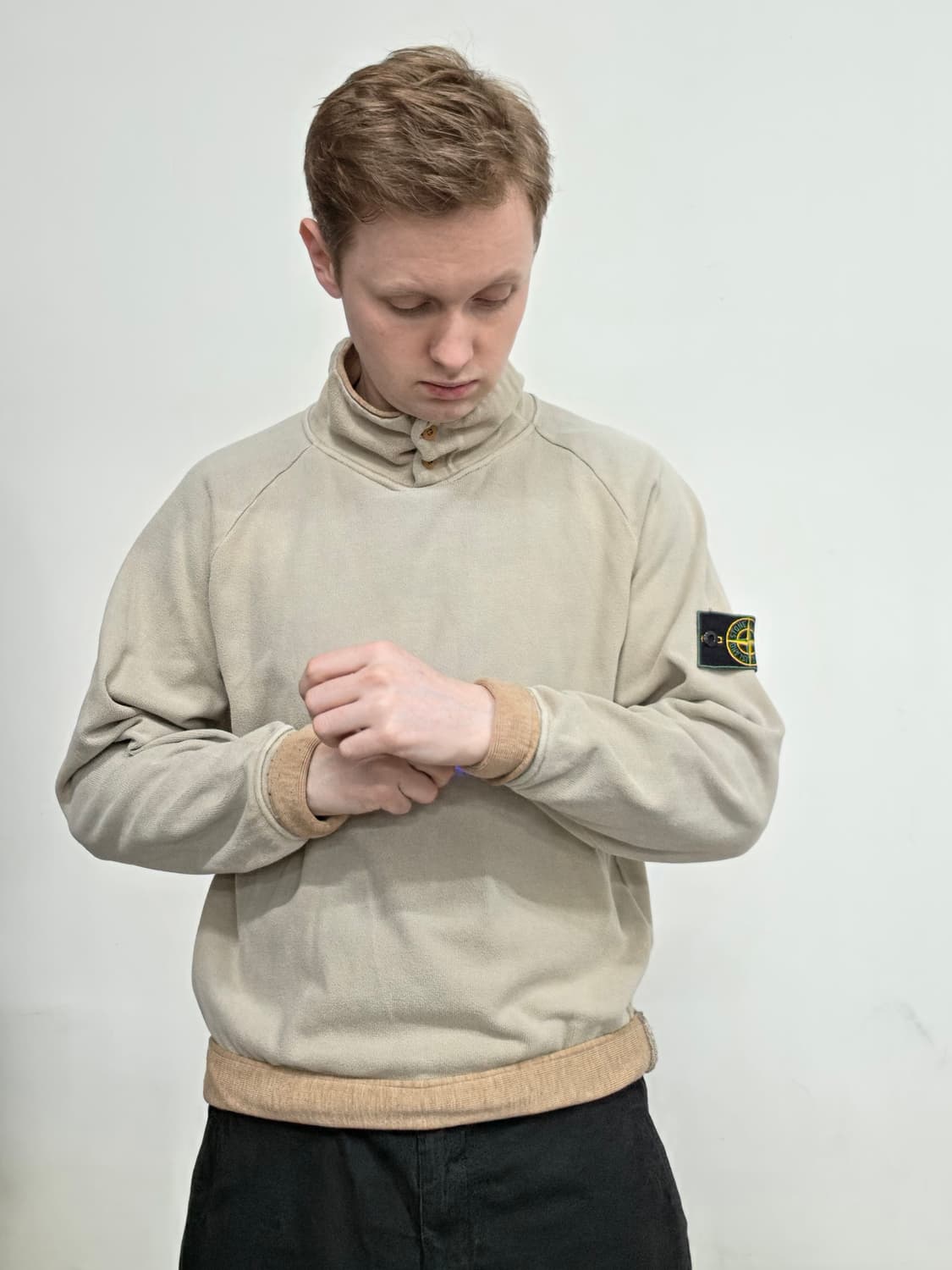 93SS 스톤아일랜드 베이지 플리스 풀오버 상품이미지1