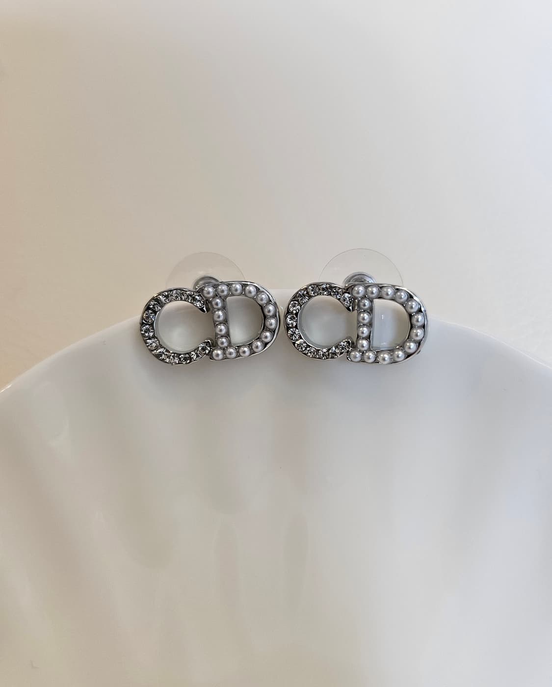 디올 진주 큐빅 은장 귀걸이 업사이클링 상품이미지2
