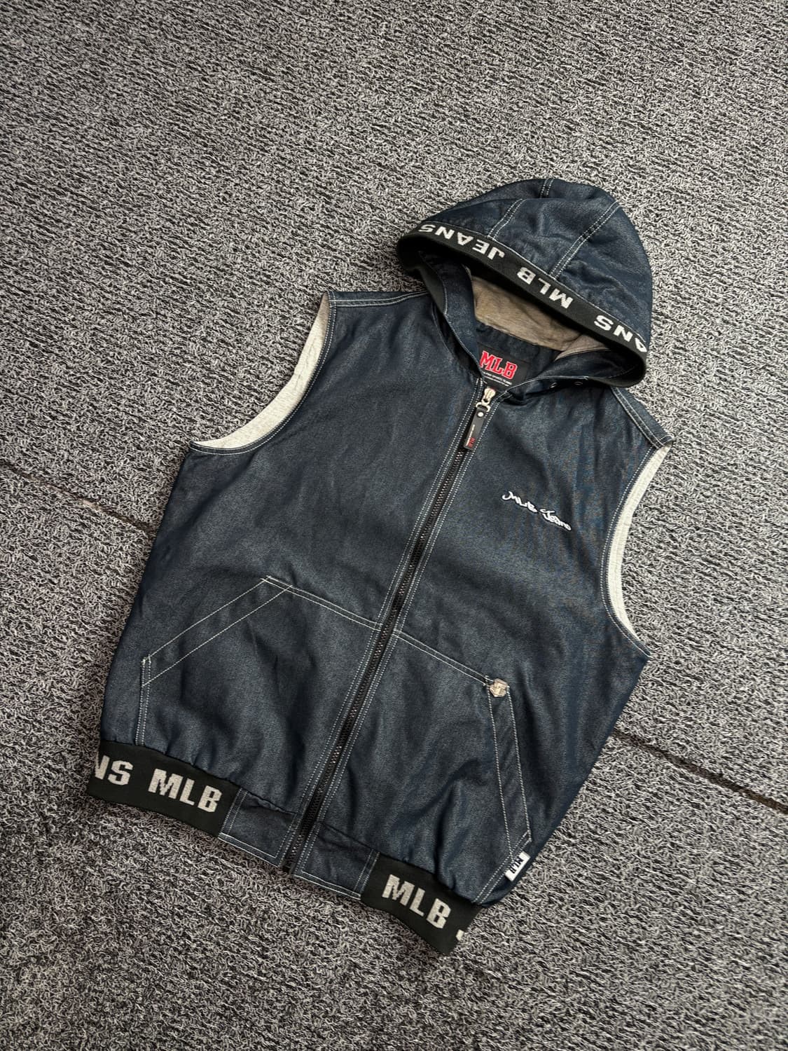 00s MLB 올드스쿨 데님 베스트 후디 자켓 2468 상품이미지1