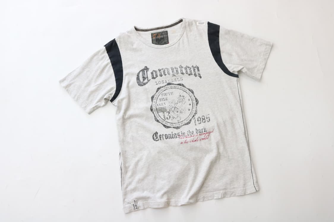 Ceronias 세로니어스 빈티지 컴턴 그래픽 래글런 반팔티셔츠 (XL) 상품이미지2