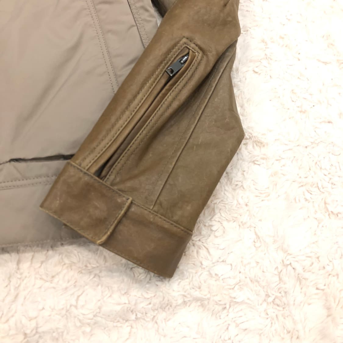 솔리드옴므 우영미 양가죽 레더암 바이커 가죽 자켓 상품이미지3