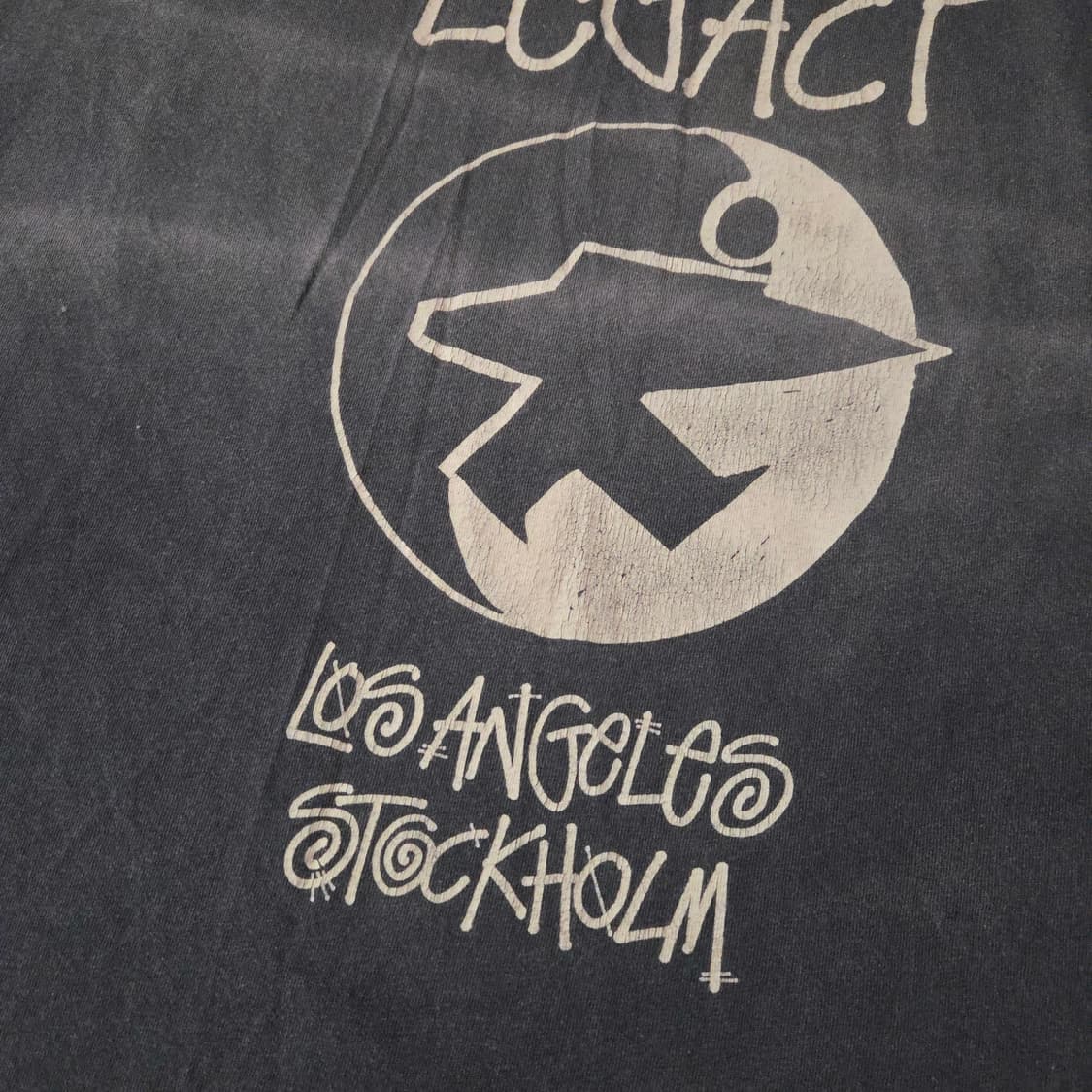 스투시 아워레가시 서프맨 피그먼트 다이드 페이디드 반팔 티셔츠 XL 상품이미지3