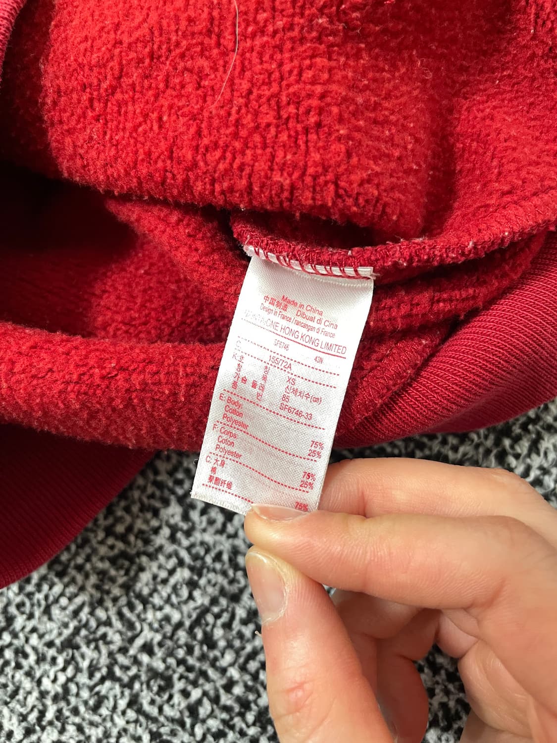 빈티지9. 라코스테 테니스걸 로고프린트 후드집업 후드 티셔츠 레드 상품이미지6