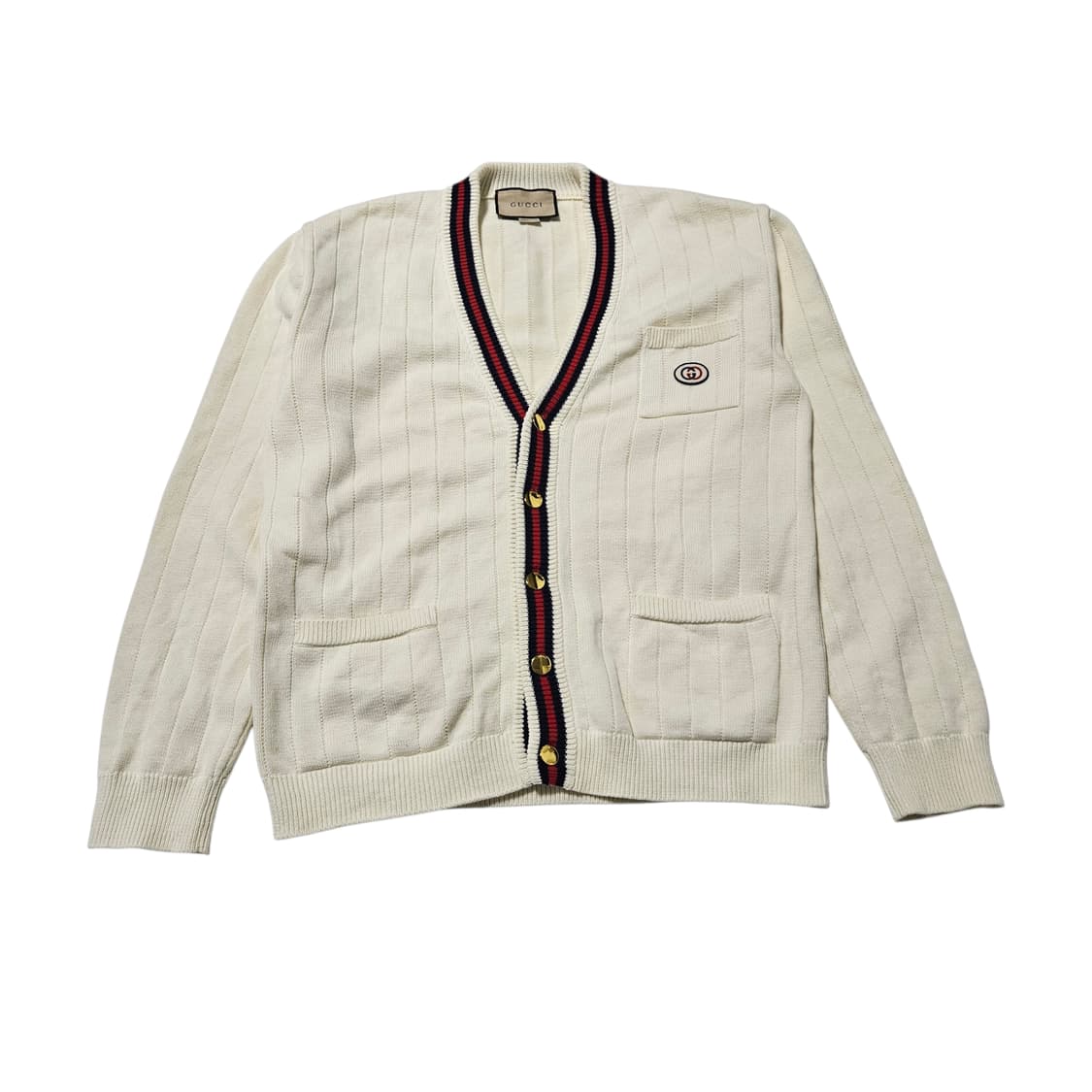 구찌 니트 코튼 브이넥 가디건[M] 상품이미지1