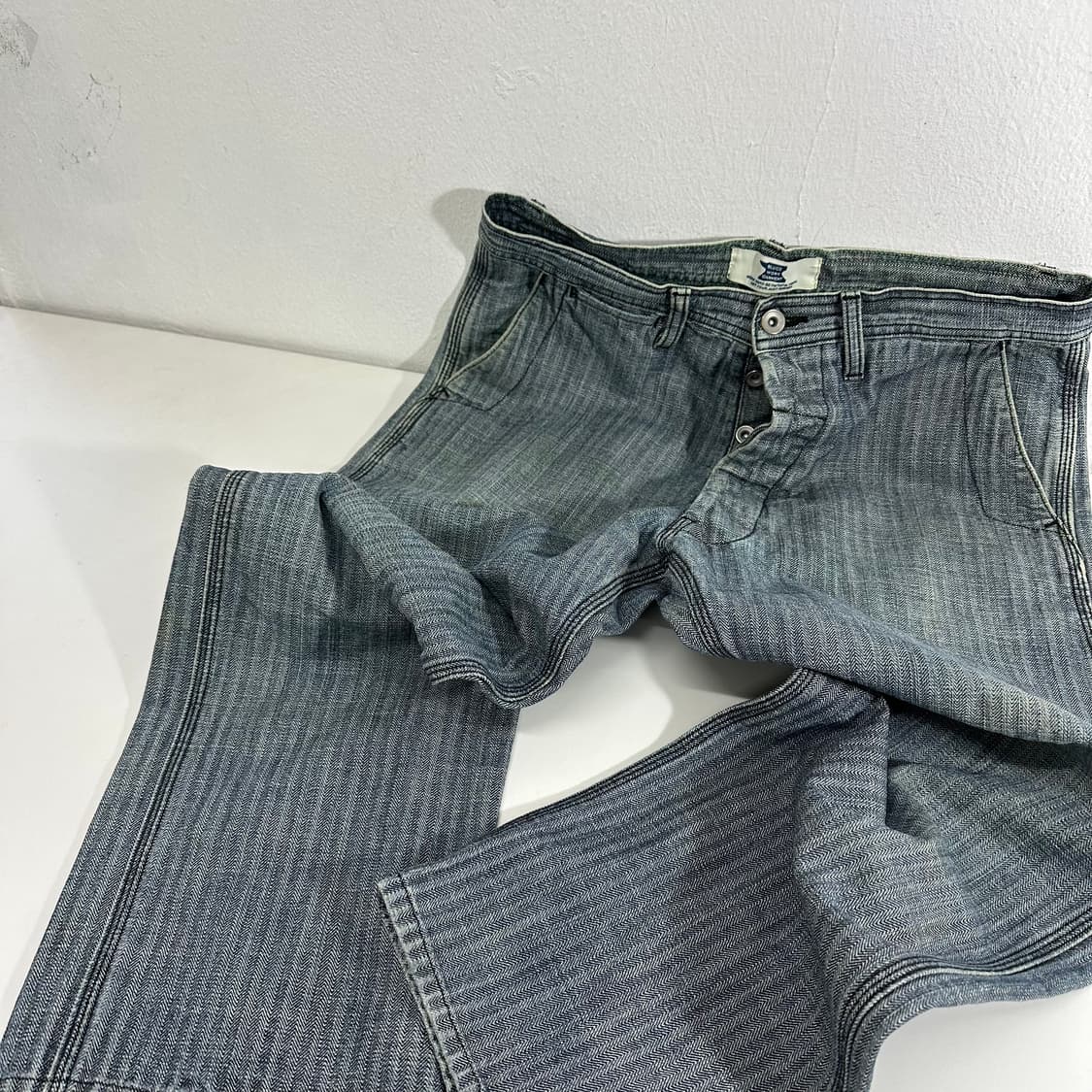 M 블루코 워크가먼츠 버튼플라이 9부 데님워크팬츠 상품이미지2