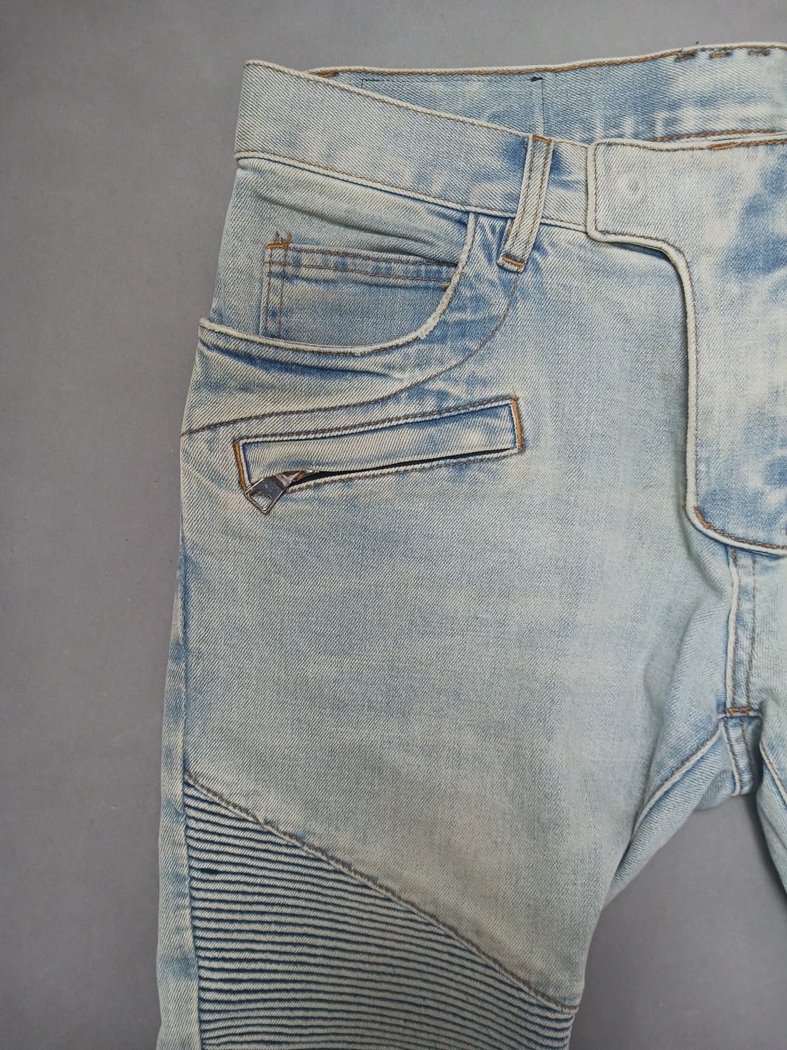 [30] 발망 라이트블루 워싱 바이커진 청바지 상품이미지2