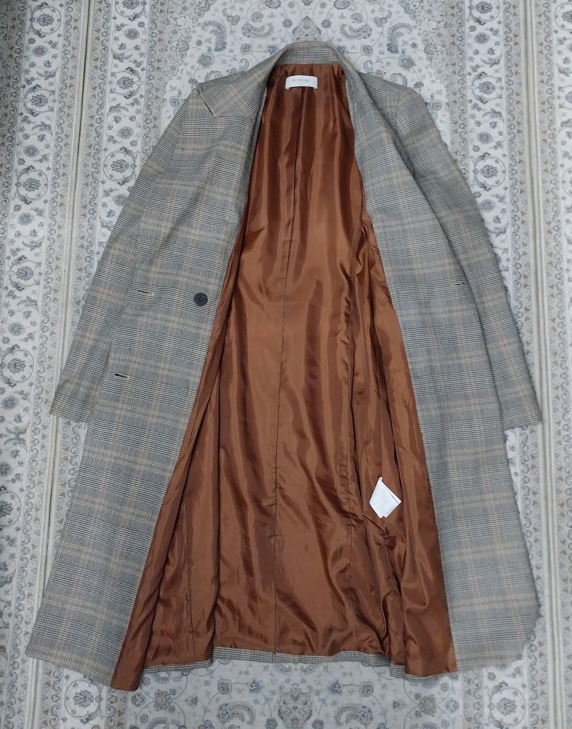 케네스 레이디 체크 더블 버튼 롱 코트 66 상품이미지2