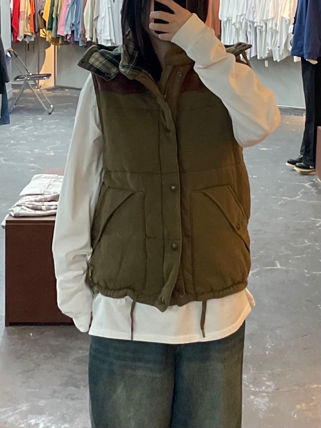 폴로랄프로렌 브라운레더 히든 후드 패딩 조끼 베스트 H1405 상품이미지1