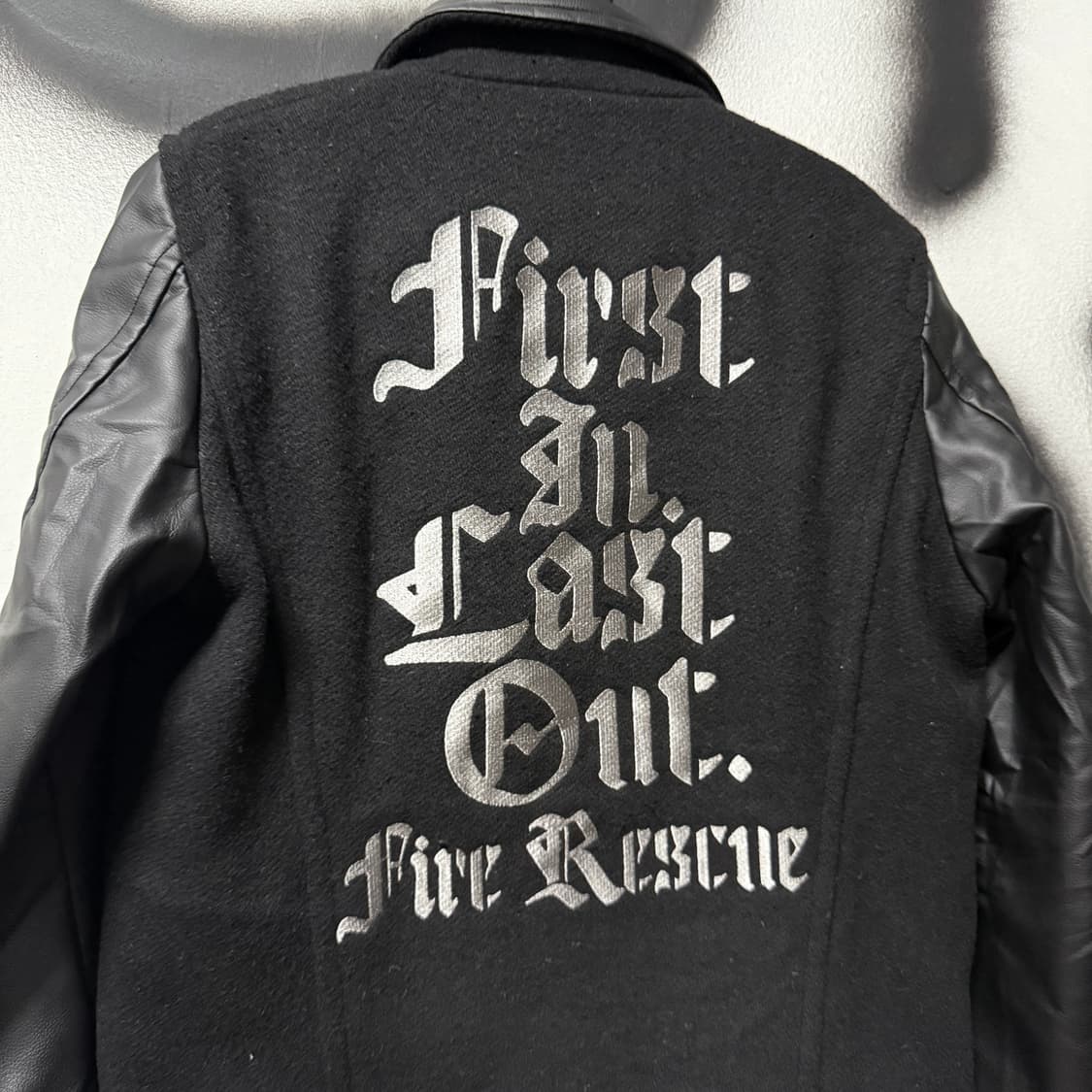 VTG 빈티지 울 혼방 멀티 디테일 레더 암 바시티 자켓 상품이미지6