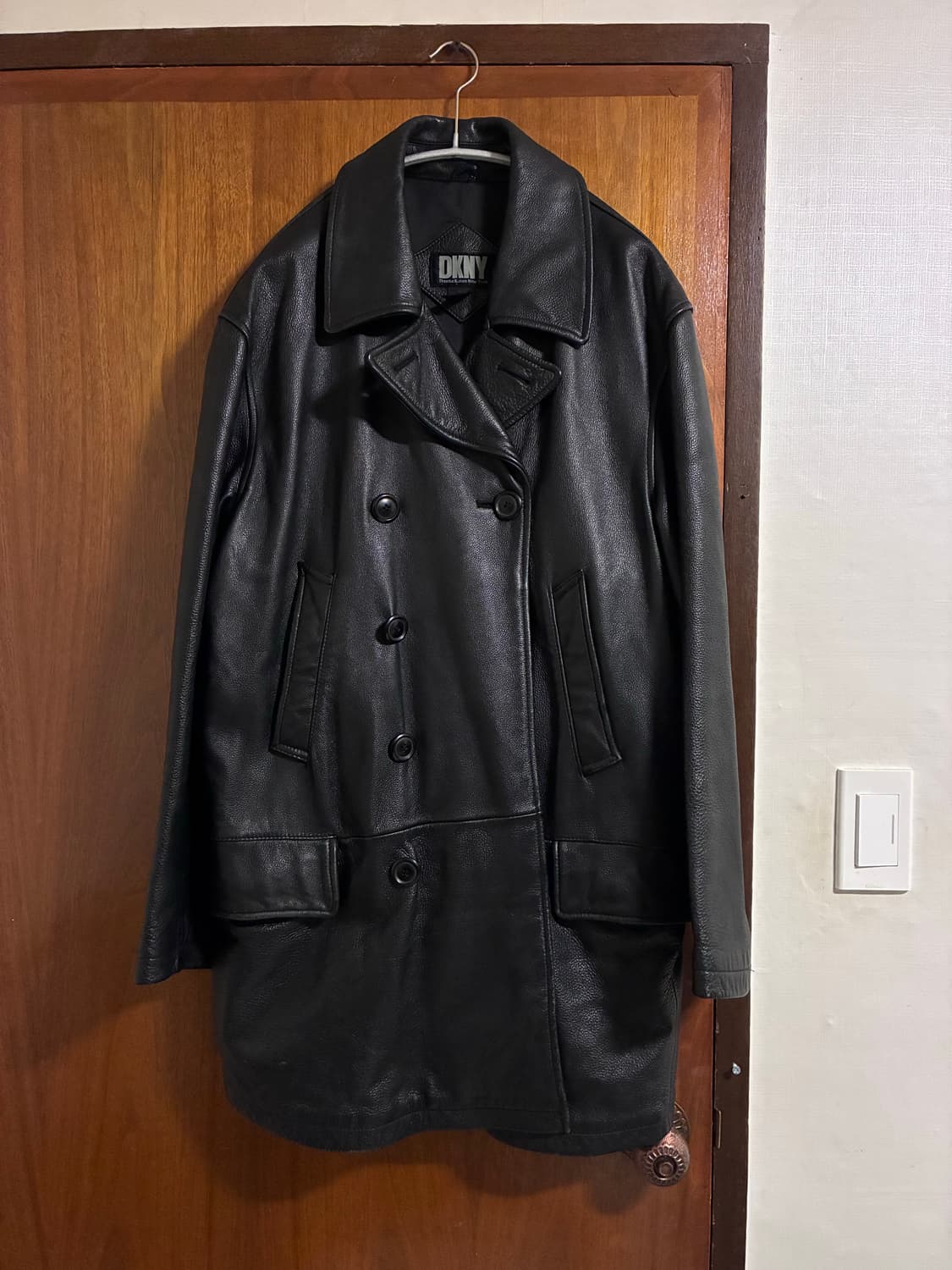 Vintage DKNY 레더 피코트 상품이미지1