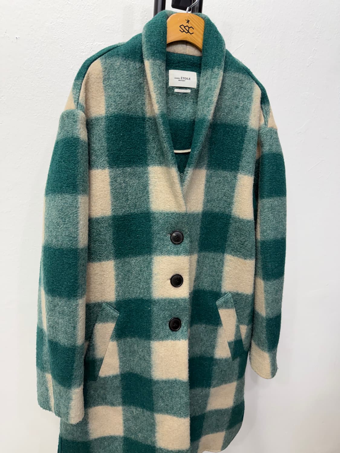 정품) 이자벨마랑 22ss 오버핏 체크 코트 38 상품이미지2