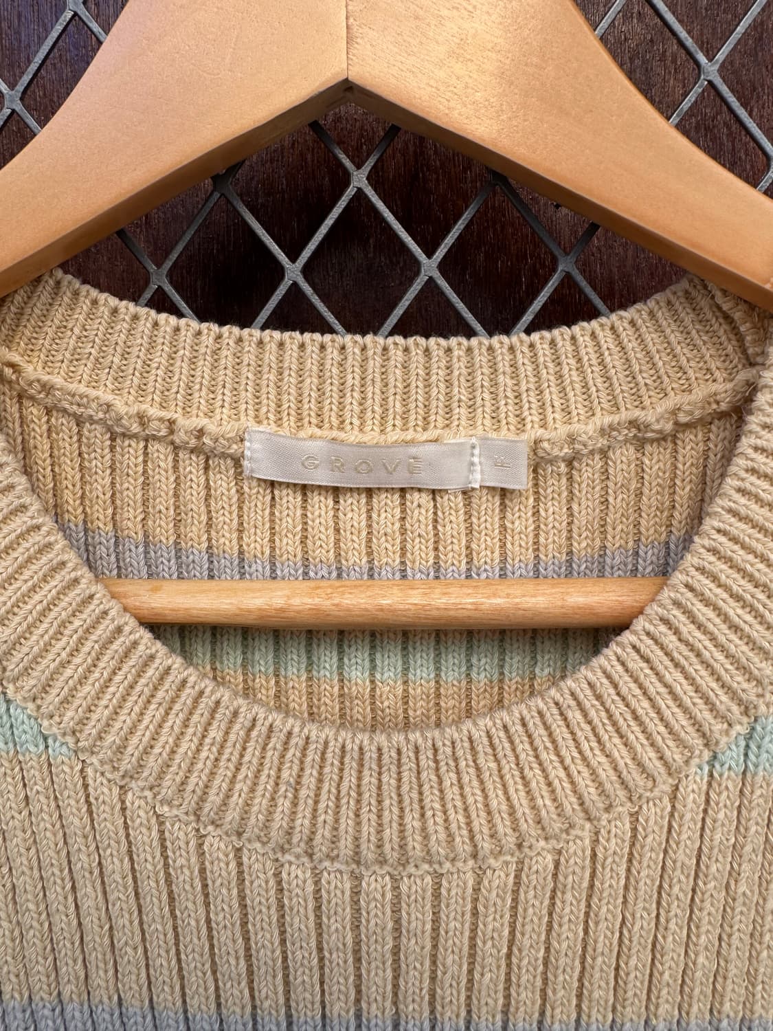 그로브스토어 배색 골지 니트 베스트 조끼 F 상품이미지4