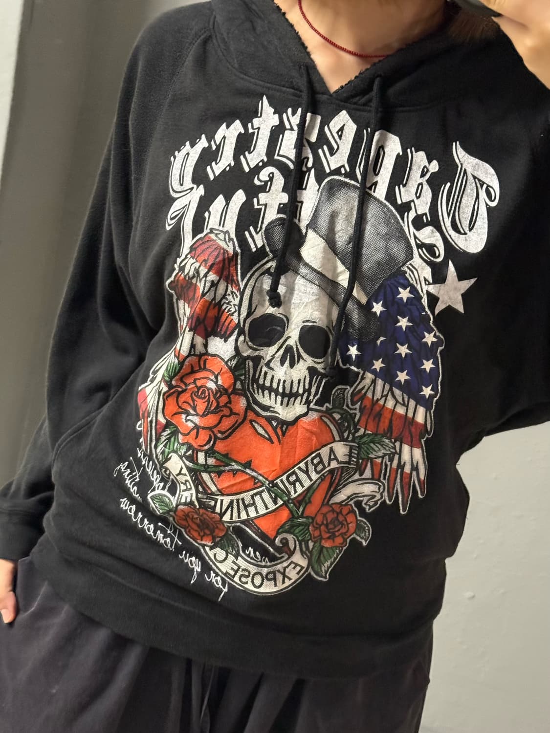 Punk skull printing hoodie 상품이미지3