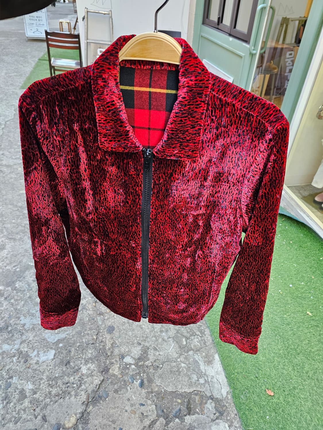 레드 벨벳 집업 블루종 상품이미지8