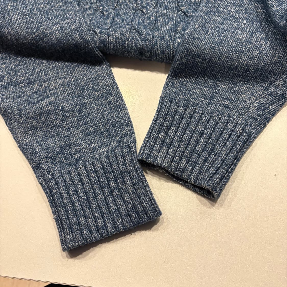 [S] 타미힐피거 케이블 꽈배기 니트 스웨터 블루 D783  상품이미지6