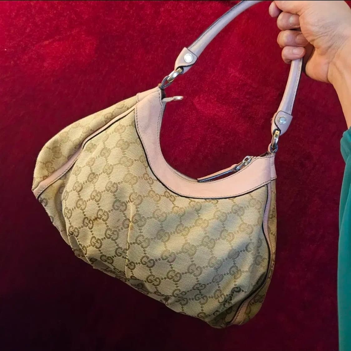 구찌(GUCCI) 핑크 자카드 미니 호보백 25 x 20 x 9 size 상품이미지4