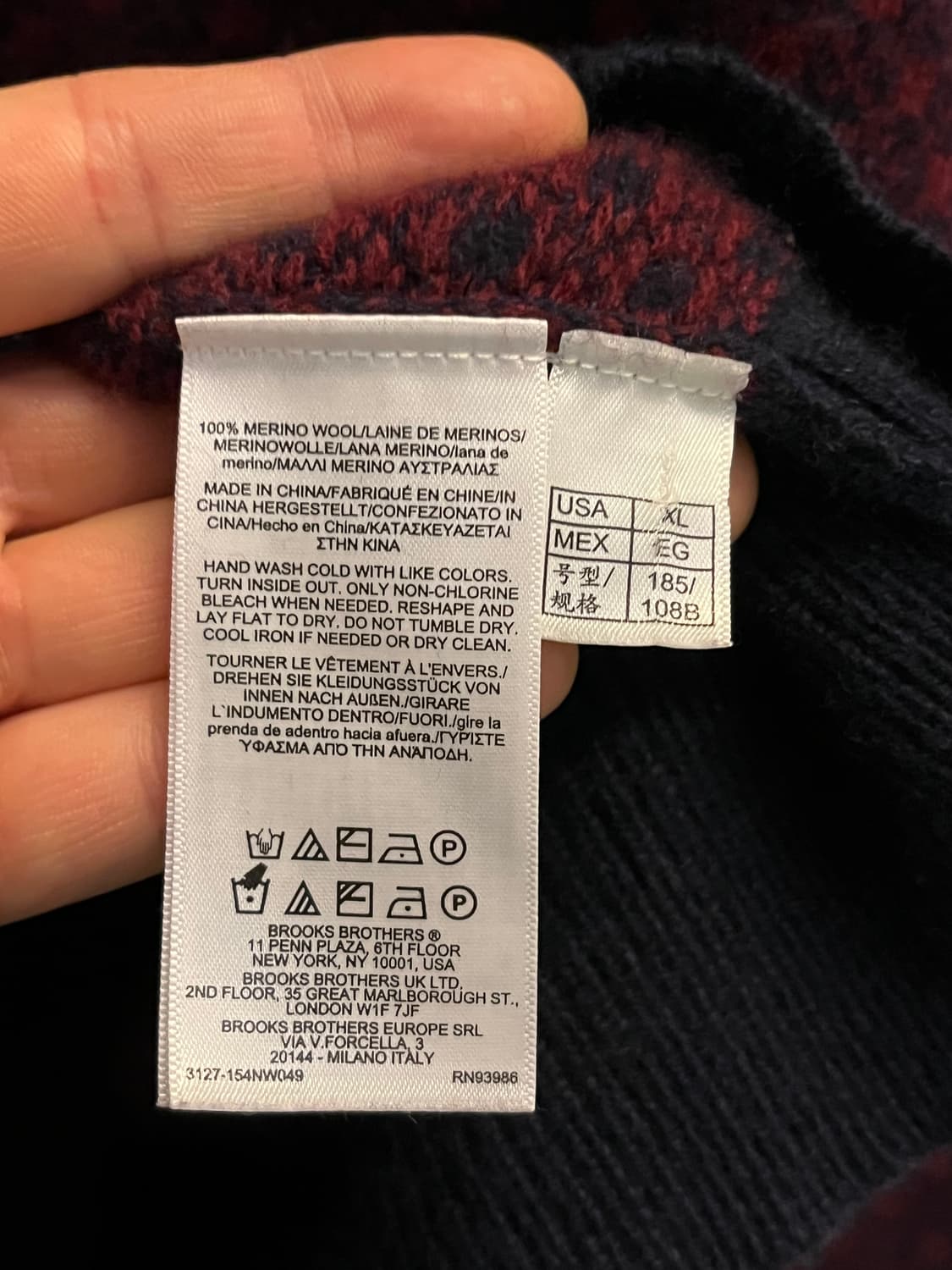 Brooks Brothers 메리노 울 하프집업 니트 XL 상품이미지5