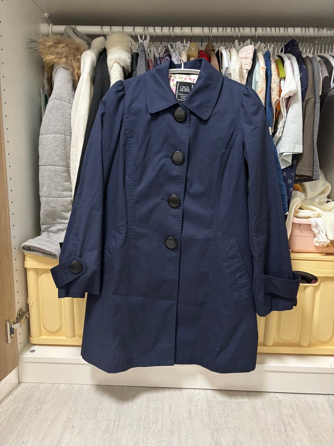 세실맥비 네이비 롱코트 갸루 상품이미지1