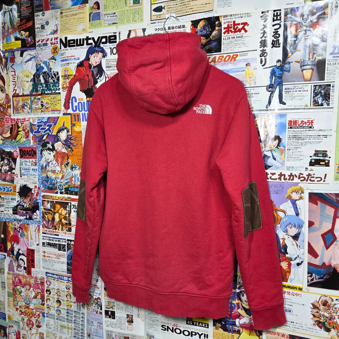 노스페이스 스웨이드 패치 레드 브라운 후드집업 상품이미지6