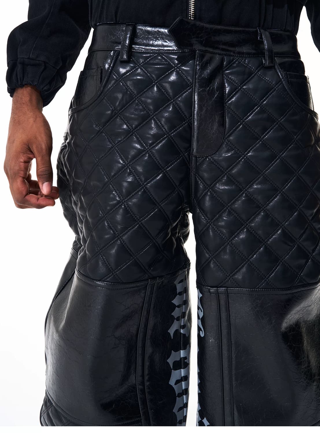 Obsidian Patchboard Leather Pants 상품이미지3