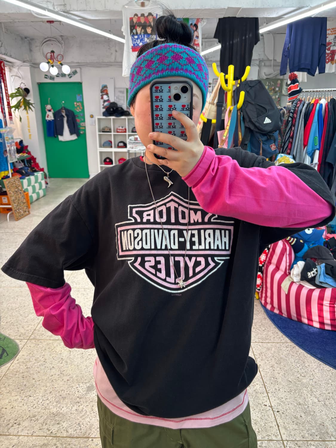 Vintage Pink Point Harley Davidson T Shi 상품이미지7