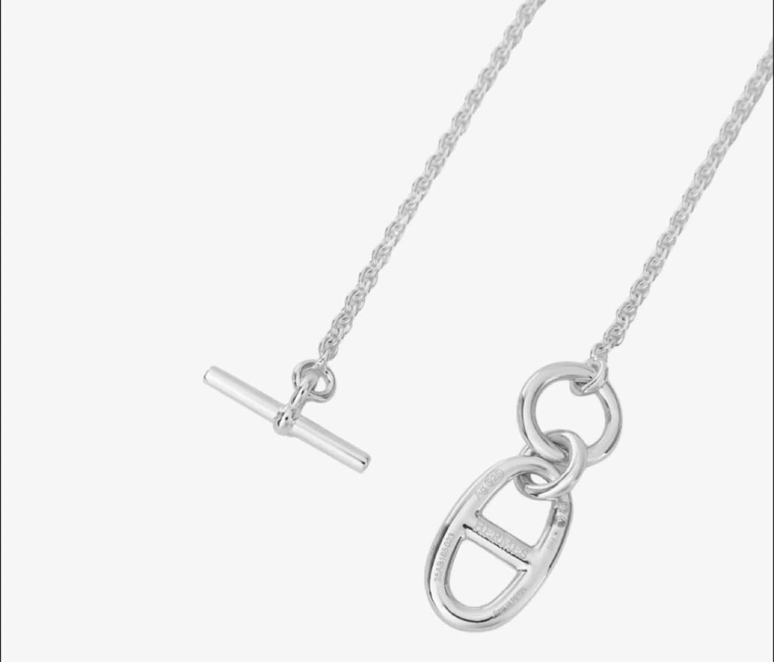 에르메스 샹달 펜던트 스털링 목걸이 실버 상품이미지5