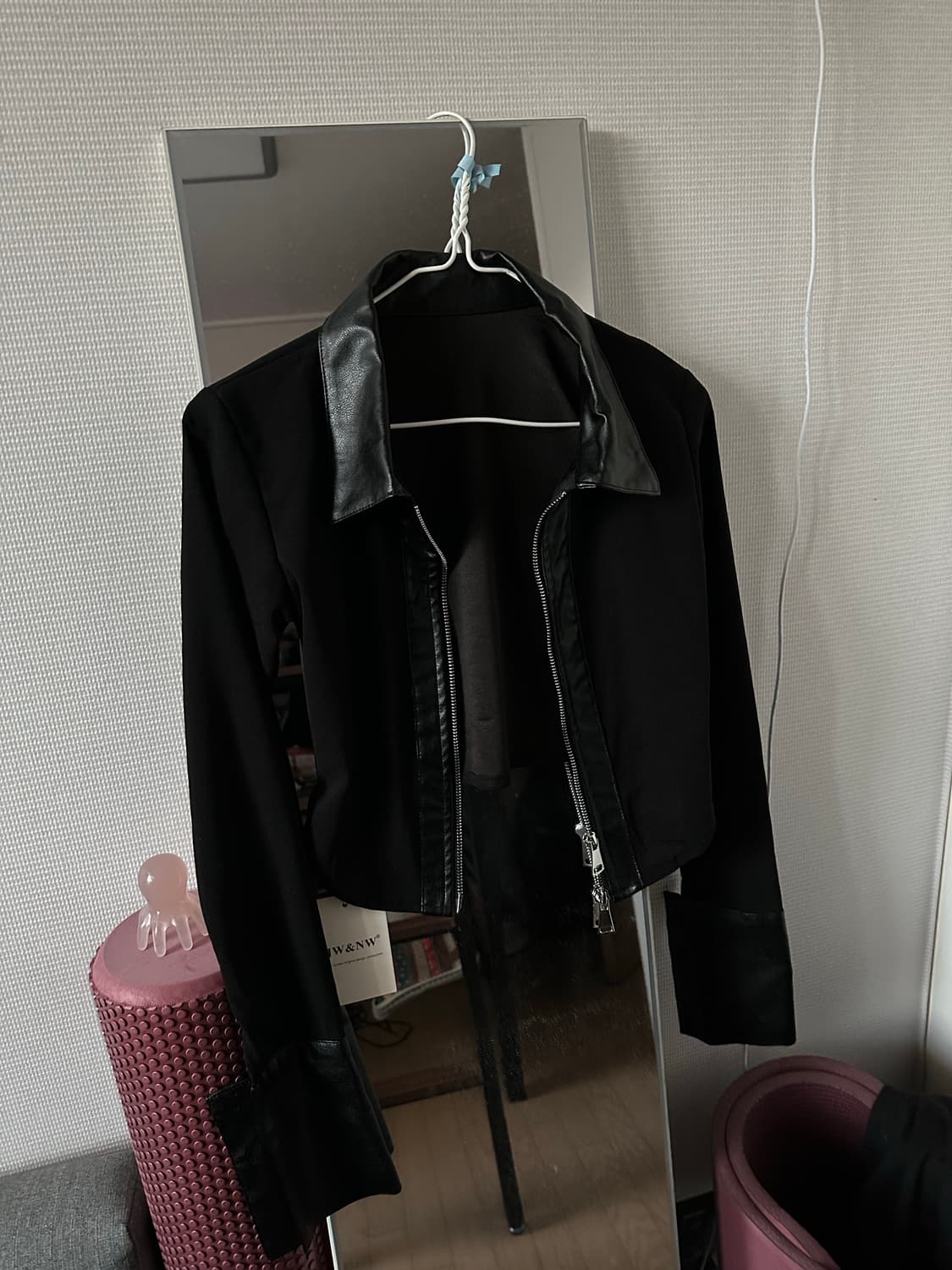 투웨어 지퍼 크롭 셔츠 상품이미지1