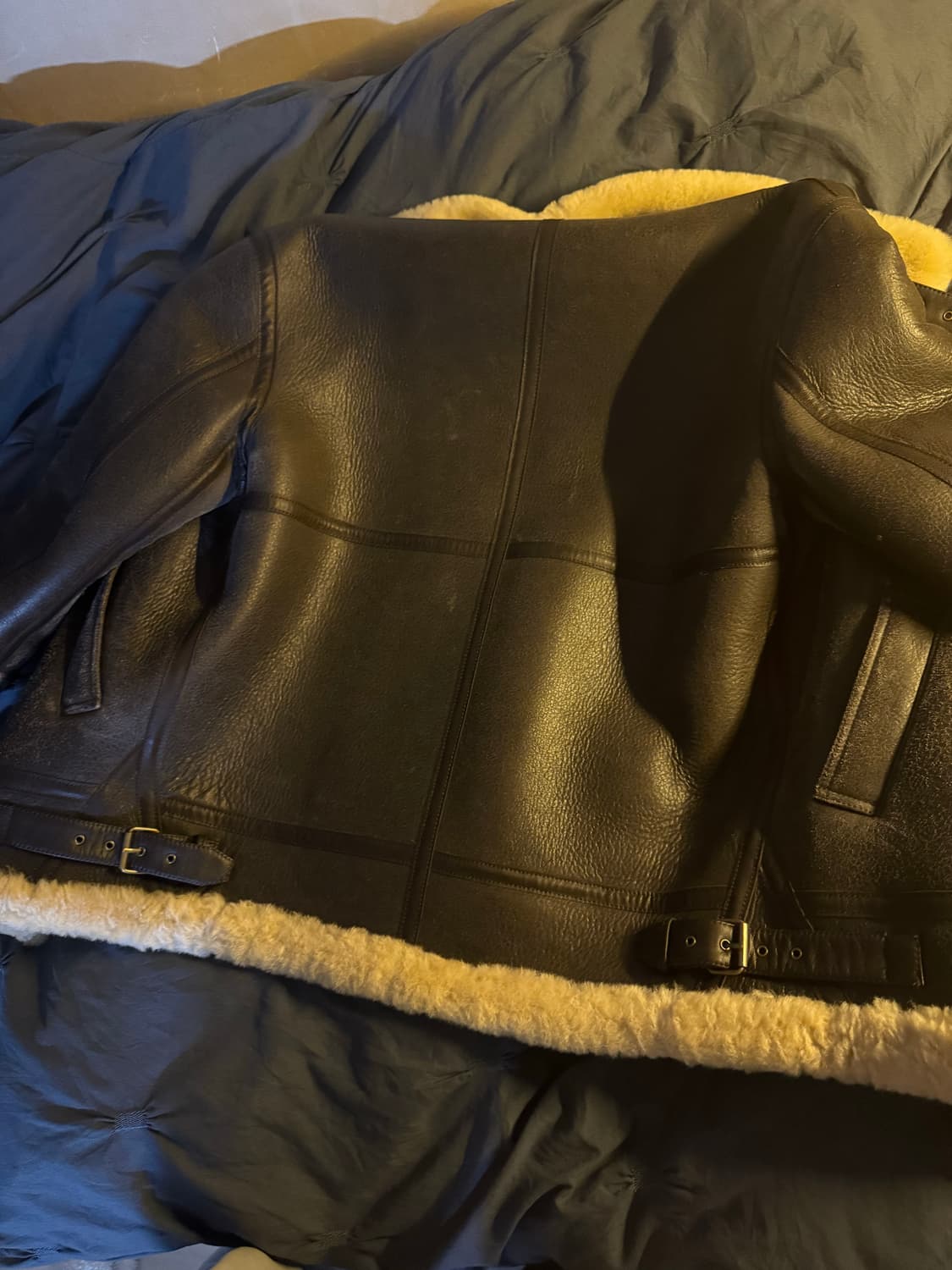 드림월드 찐 양가죽 레트로 무스탕 상품이미지2