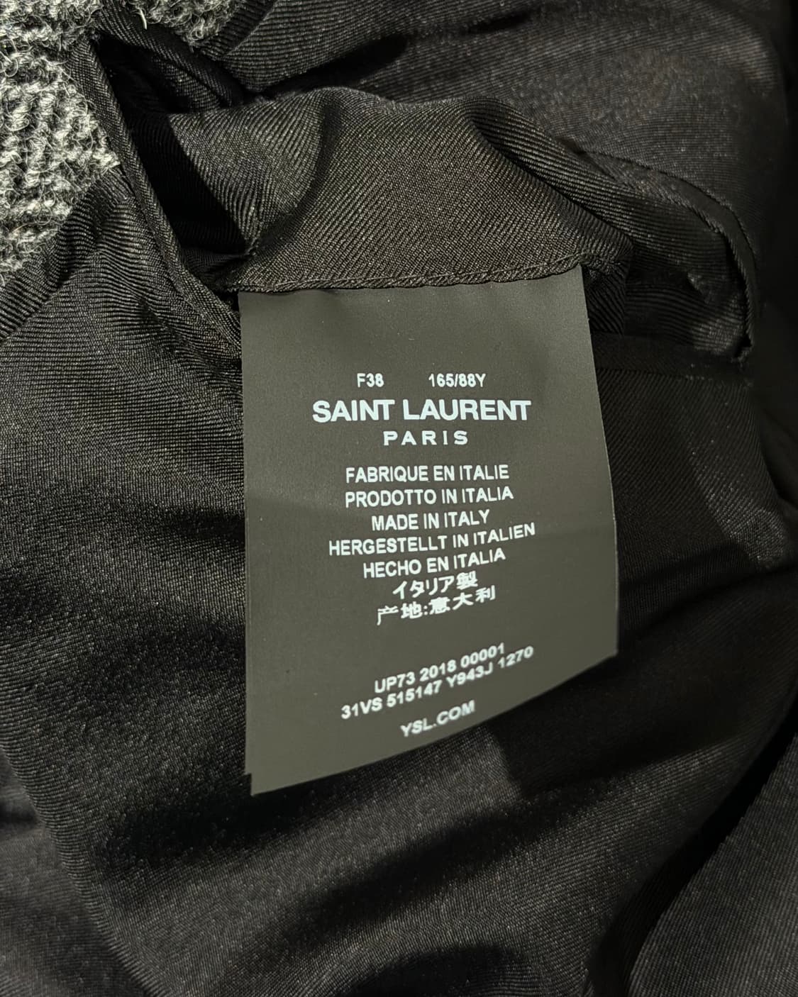 생로랑 차콜 헤링본 투 포켓 울 블레이저 상품이미지8