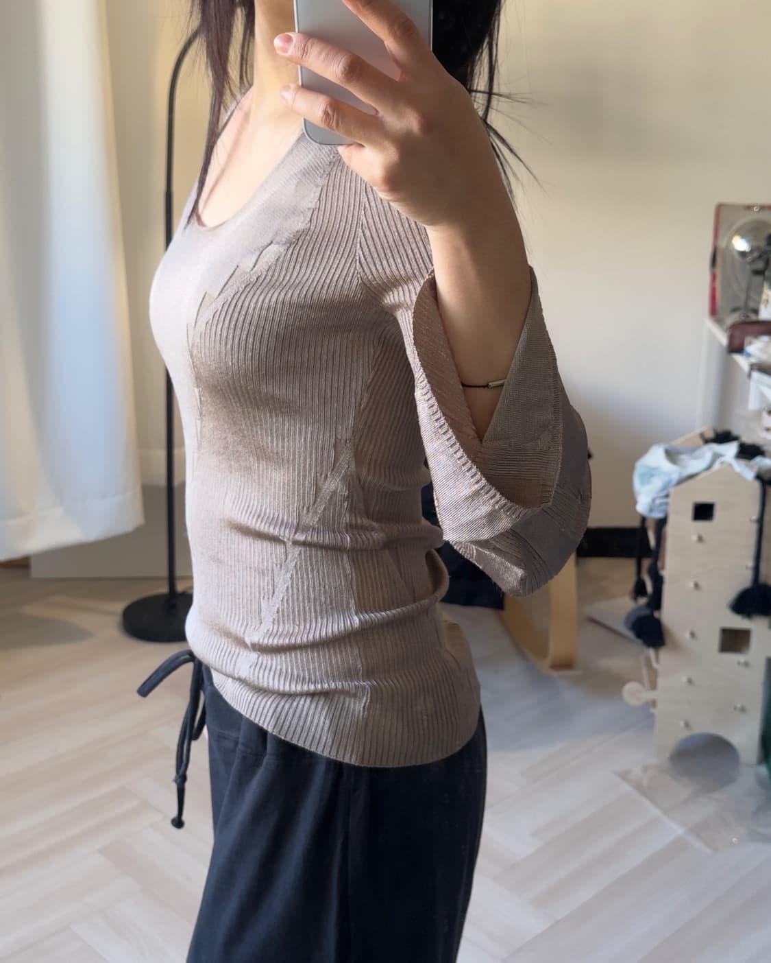 [EPOCA] sheer rib knit top 상품이미지3