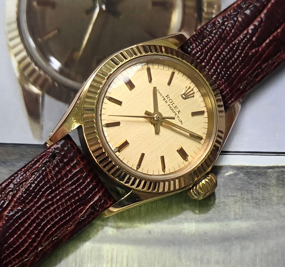 롤렉스 오이스터 퍼페츄얼 6619 18k올금통 샴골판 논데이트 여성용 상품이미지1