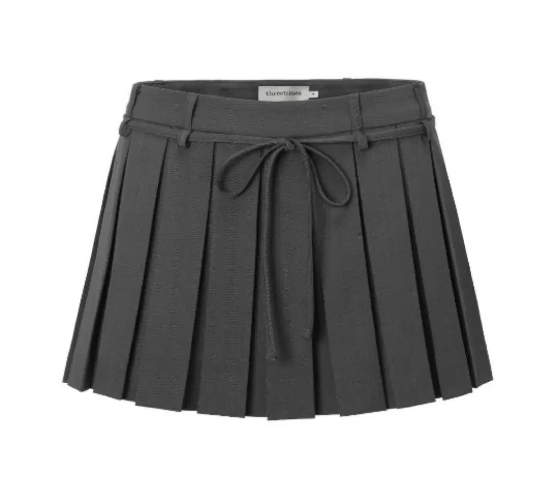 쓰리타임즈 치어리 스커트 그레이 S 상품이미지1