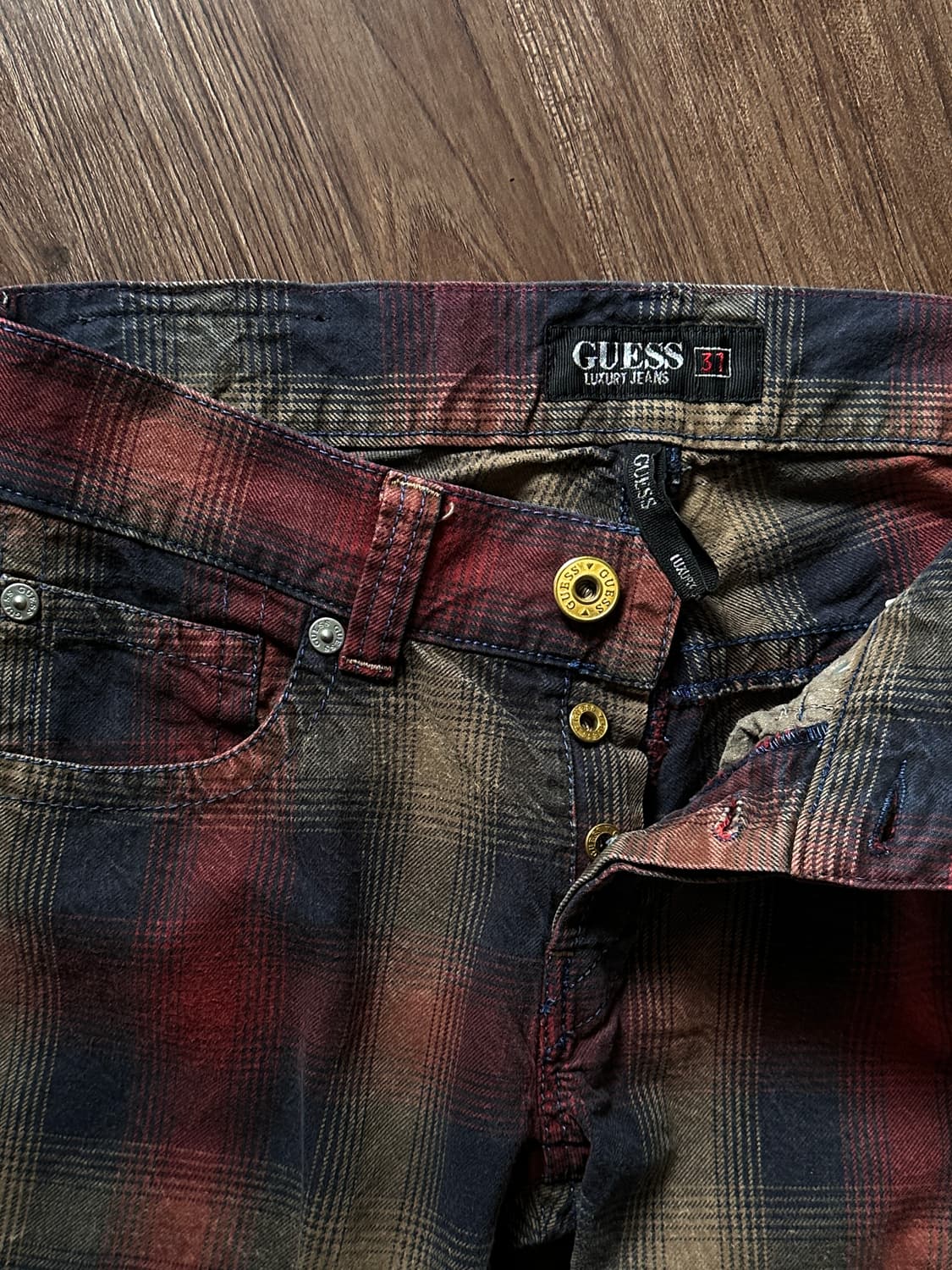 Guess Luxury Jeans 옴브레 체크 트라우저 상품이미지9