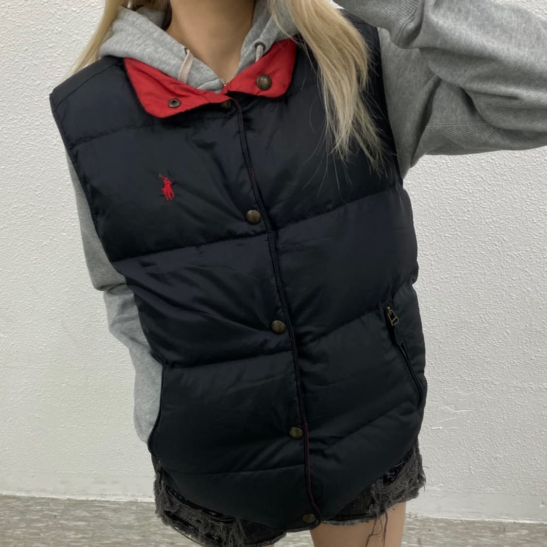 폴로 랄프로렌 레드포니 리버시블 블랙 패딩 조끼 M 상품이미지1