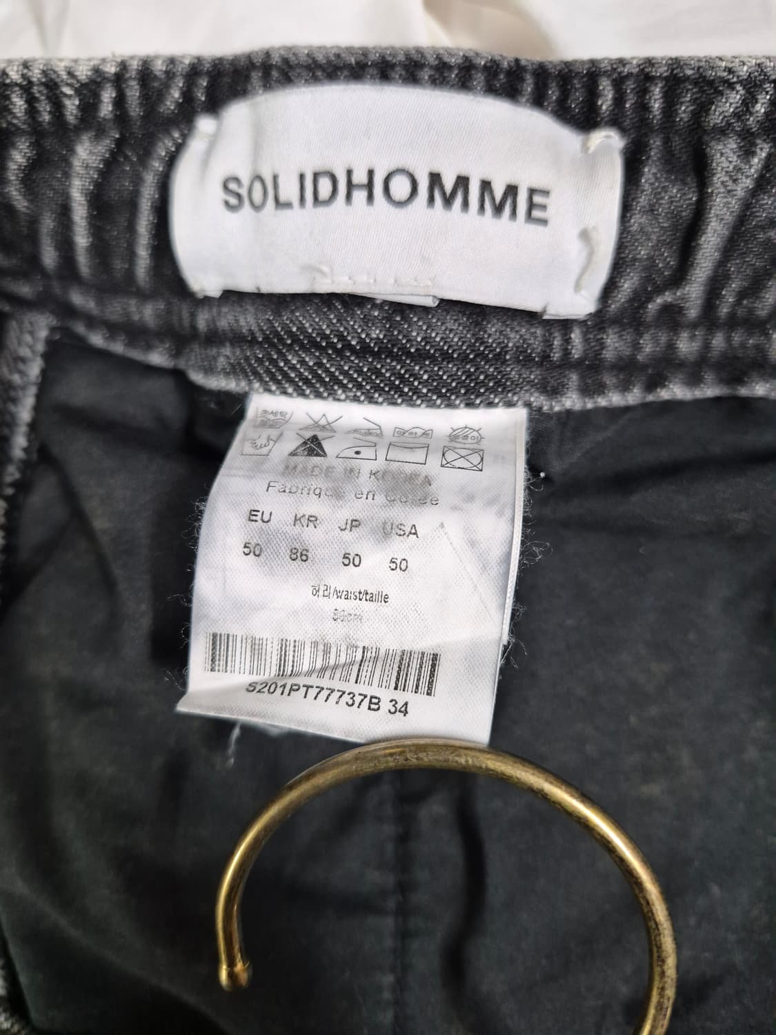 솔리드옴므 블랙 워싱 데님 반바지 남성34 상품이미지5