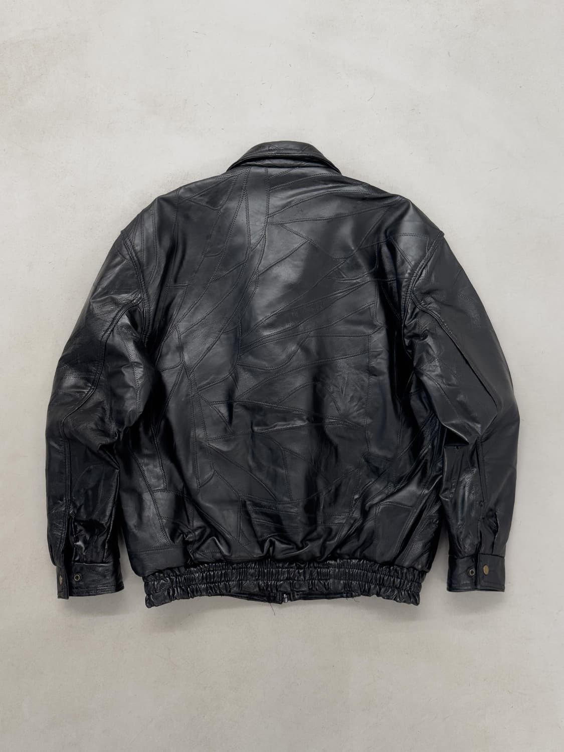 패치워크 레더 블루종 상품이미지7