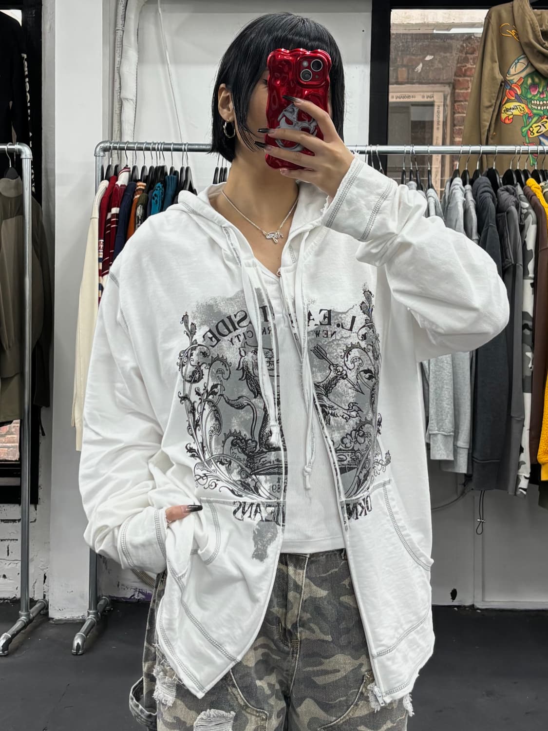DKNY Y2k 프린팅 후드집업 상품이미지4