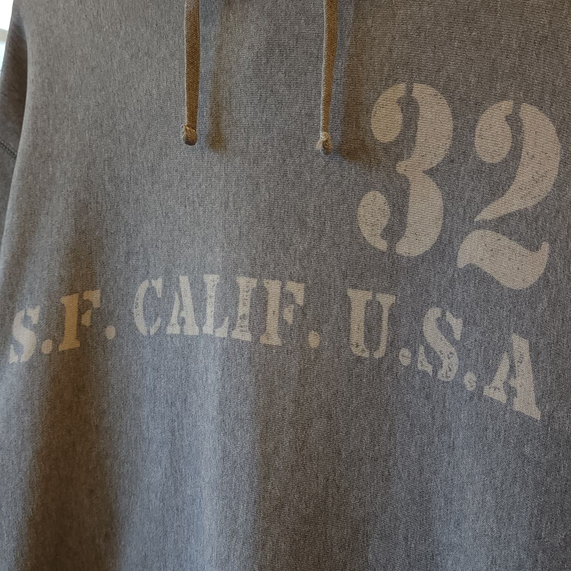 90s 올드갭 리버스위브 후드 스웻셔츠 그레이 레터링 m 상품이미지4