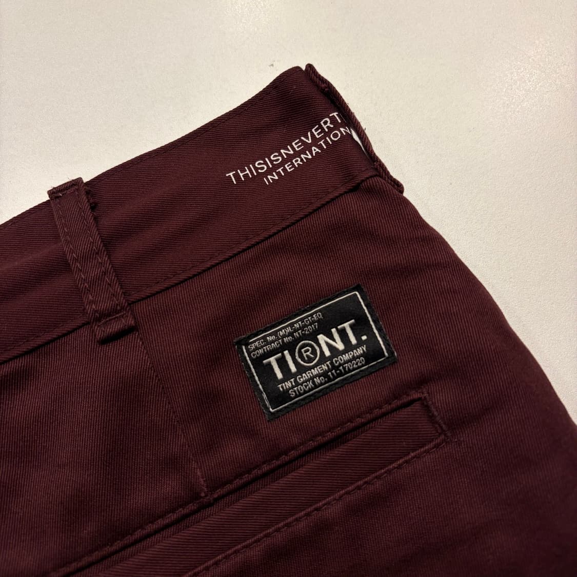 [M] 디스이즈네버댓 코튼 팬츠 마룬색 바지 C73 상품이미지5