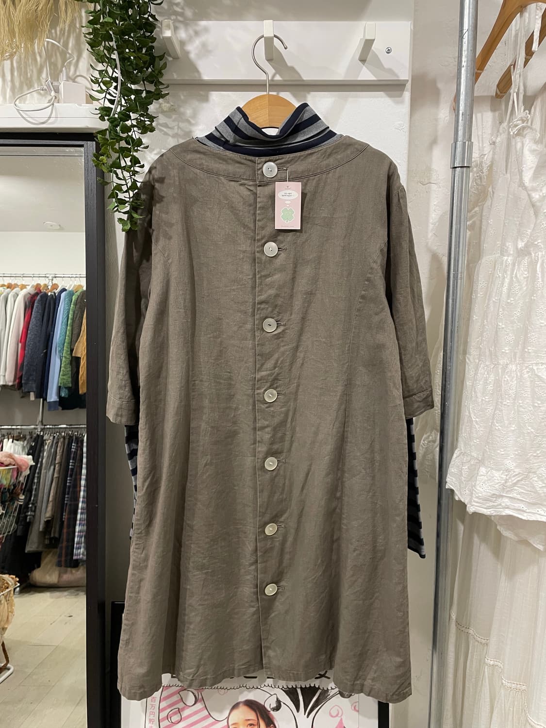 stripe long sleeve + button ops set 상품이미지7