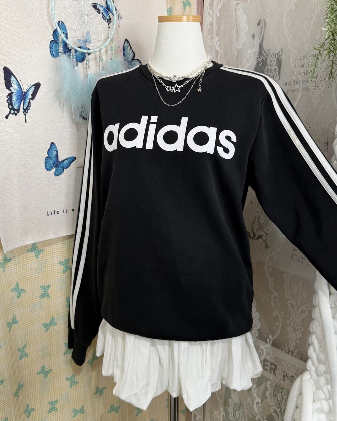 아디다스 블랙 빅 로고 맨투맨 상품이미지6