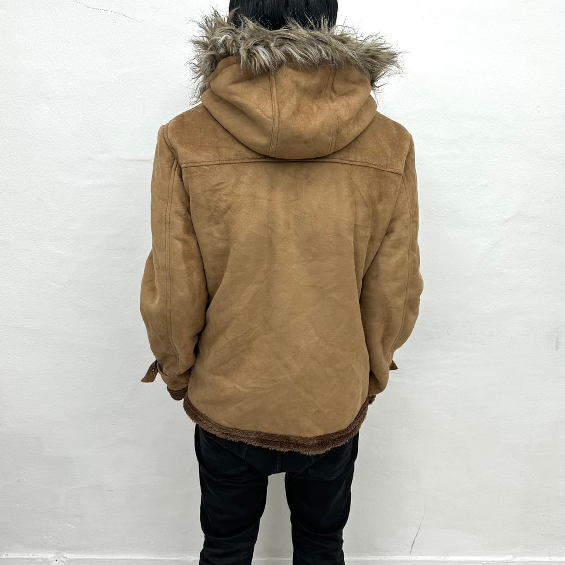 beige mouton fur jacket 상품이미지3