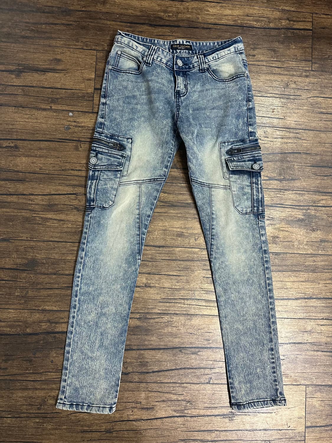 CECR VINTAGE 워싱 카고 청바지 28사이즈 빈티지 바이커진 상품이미지1